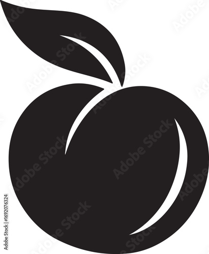 apple with leaf vector illustration