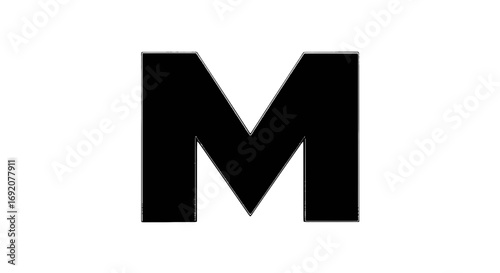 Isolated Letter M Bold Typography Design for Education and Creative Projects