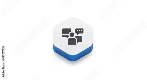 Isometric 3D icon illustration for communication and online discussion platform