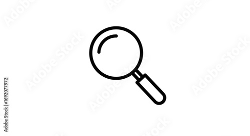 Magnifying glass icon on white background for search or find concepts