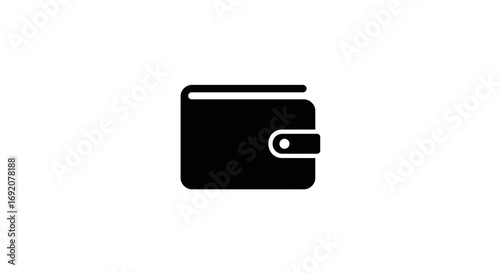 Minimalist black wallet icon representing finance and digital payment