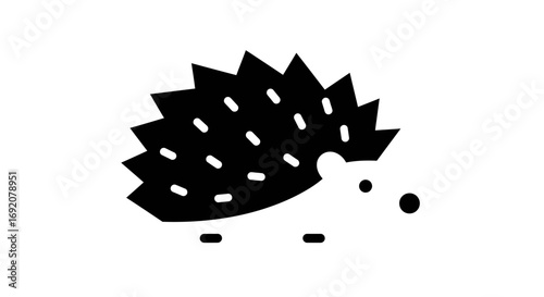 Minimalist vector illustration of a stylized hedgehog on a white background