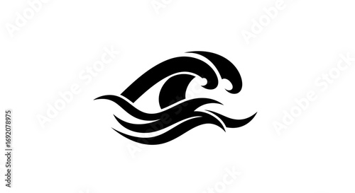 Minimalist wave logo design, representing ocean, surge, swell, and sea concept