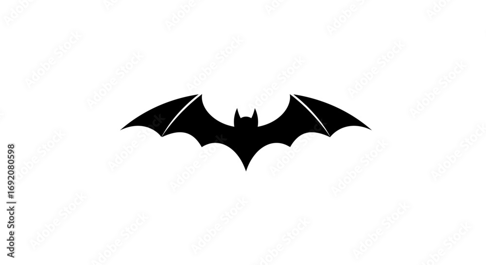 Fototapeta premium Sleek bat silhouette illustration in vector format, perfect for various design projects