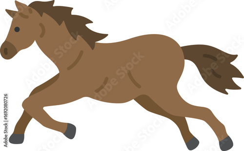 横から見た、走っている馬のイラスト