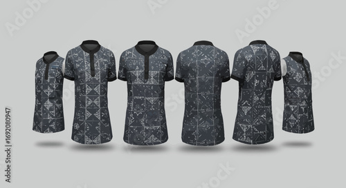 Stylish patterned shirts showcased in a modern design, providing a versatile look