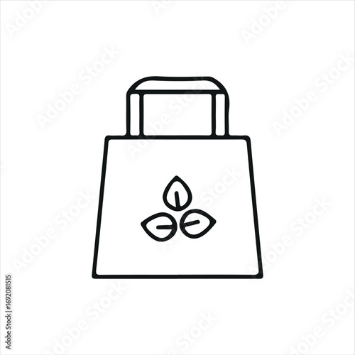 An eco-friendly reusable bag icon with a bold and simple design. Perfect for representing sustainability, zero waste lifestyle, or plastic-free shopping in digital and print media