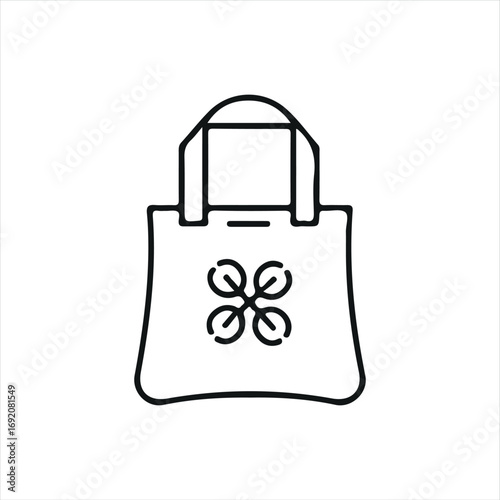 An eco-friendly reusable bag icon with a bold and simple design. Perfect for representing sustainability, zero waste lifestyle, or plastic-free shopping in digital and print media