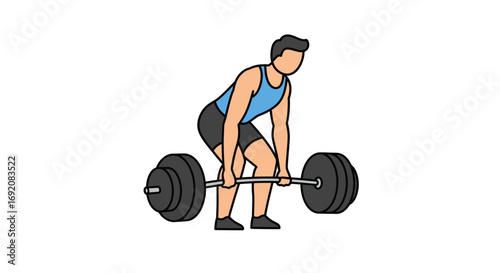 Man lifting heavy barbell in gym during workout session, demonstrating strength and determination with focused expression, showcasing fitness lifestyle.
