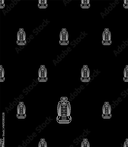 Car Bucket Seat Icon Seamless Pattern Y_2508001