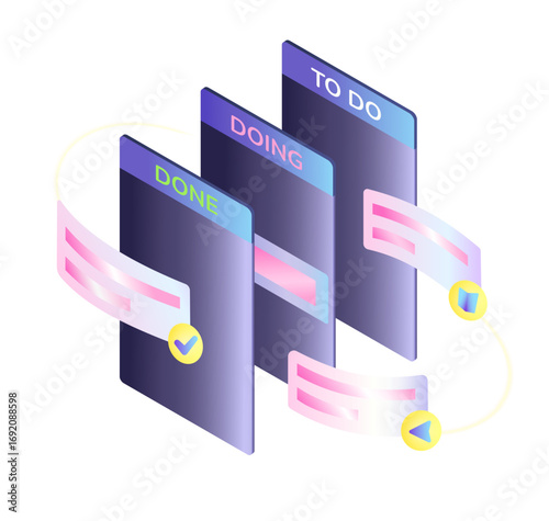 Digital kanban board columns