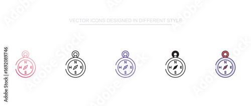 Compass App icon design with white background stock illustration