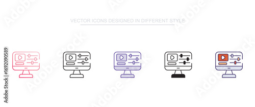 Controller icon design with white background stock illustration