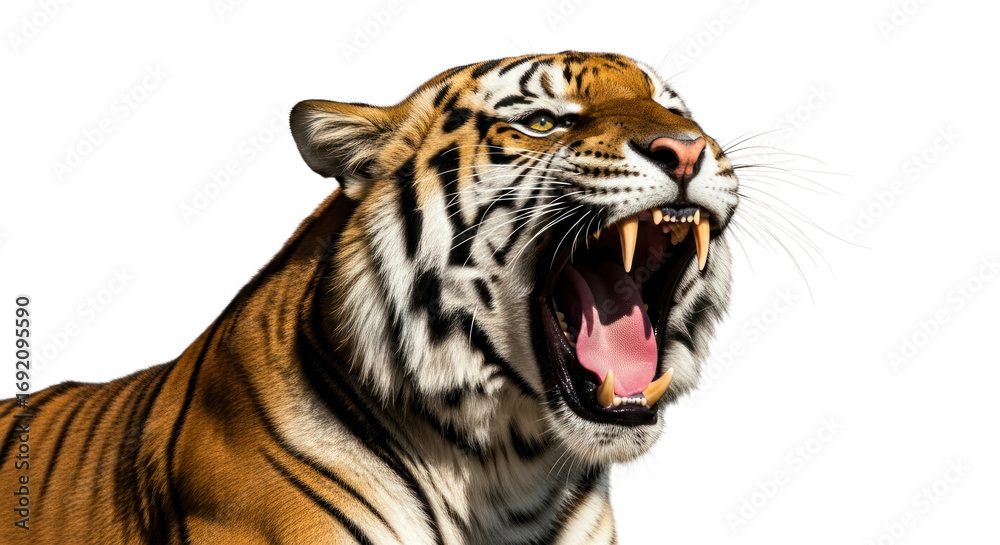 Obraz premium Tiger open mouth portrait