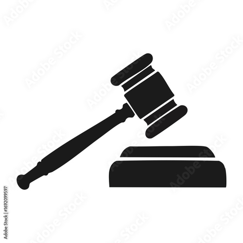Gavel and pedestal icon
