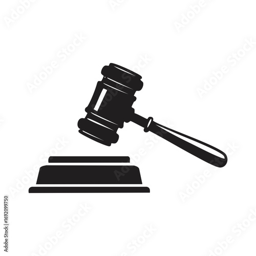 Gavel and base silhouette