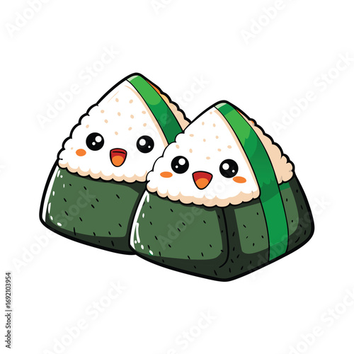 Delicious japanese onigiri rice balls wrapped in nori seaweed for culinary designs