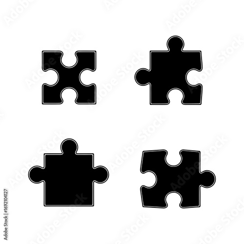 Puzzle pieces isolated with transparent background
