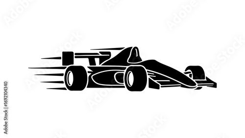 Racing car silhouette with transparent background