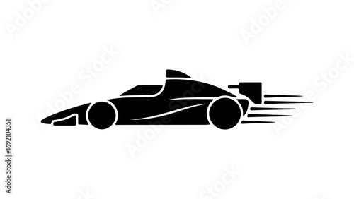Racing car silhouette with transparent background