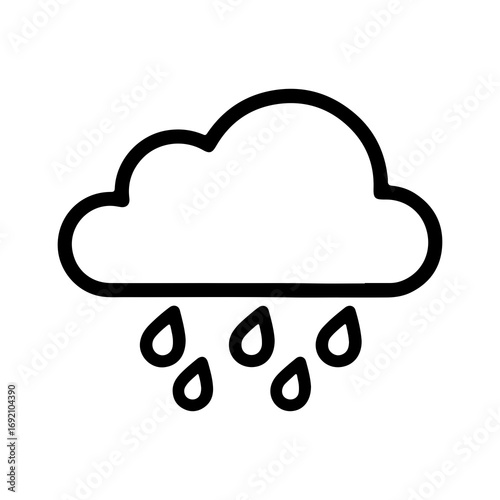 Rain cloud icon with transparent background