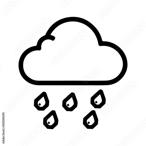 Rain cloud icon with transparent background