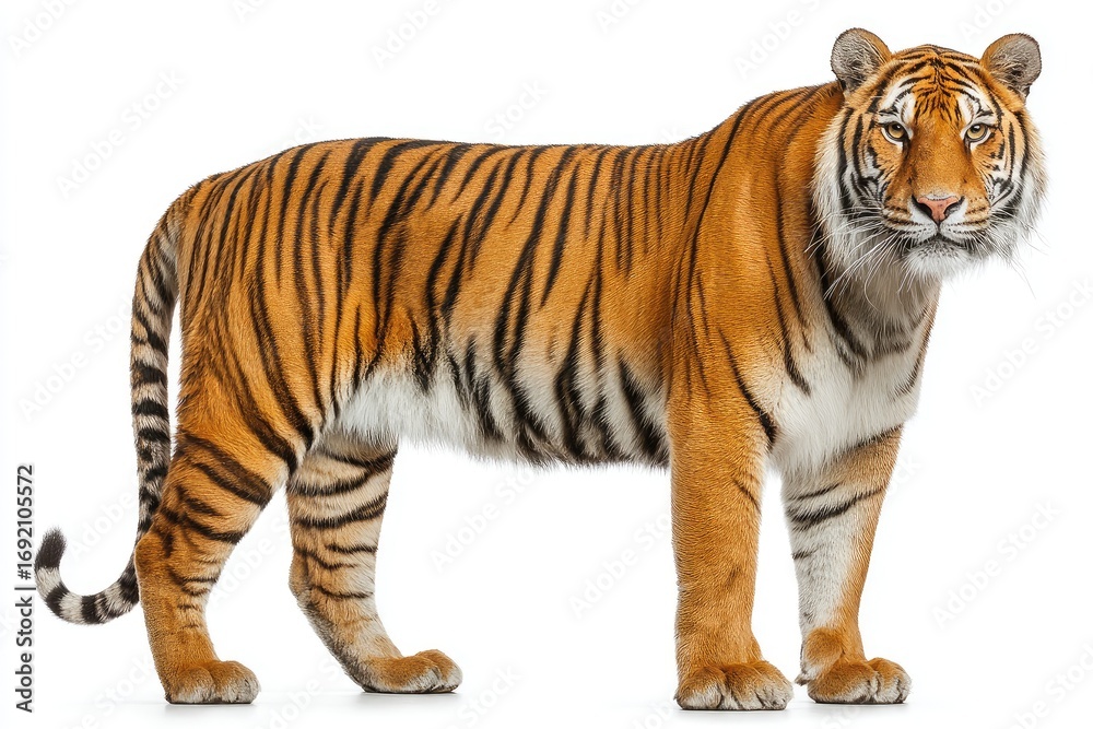 Fototapeta premium Full shot of a tiger standing tall