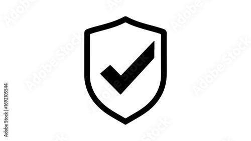 Shield icon with checkmark with transparent background