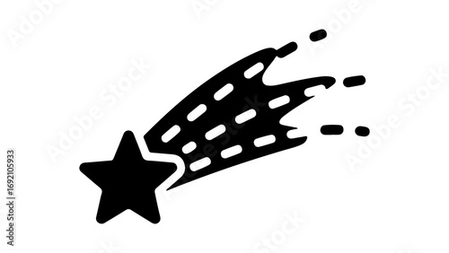 Shooting star with transparent background