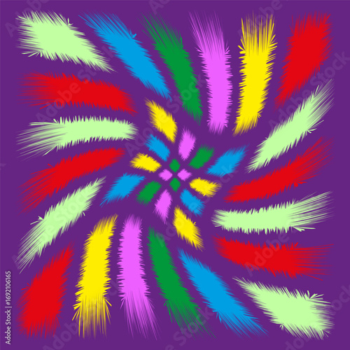 Abstract spiral pattern. Psychedelic rotation artwork. Vibrant motion lines Vector. Colorful vortex design. EPS 10.