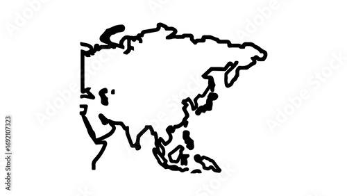 Southeast Asia map outline with transparent background