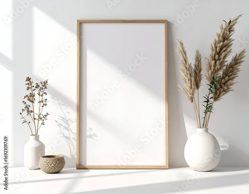 Elegant Blank Notebook Mockup with Minimalist Decor