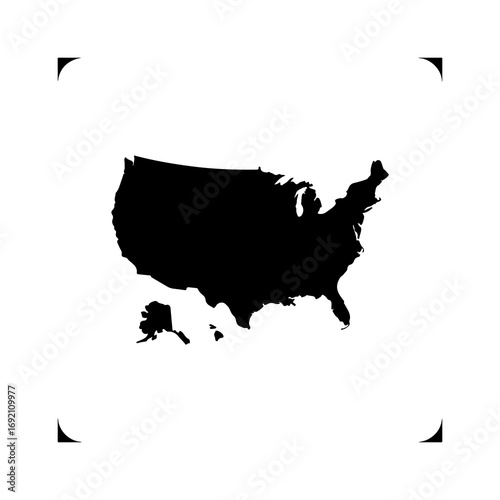 United States map outline with transparent background