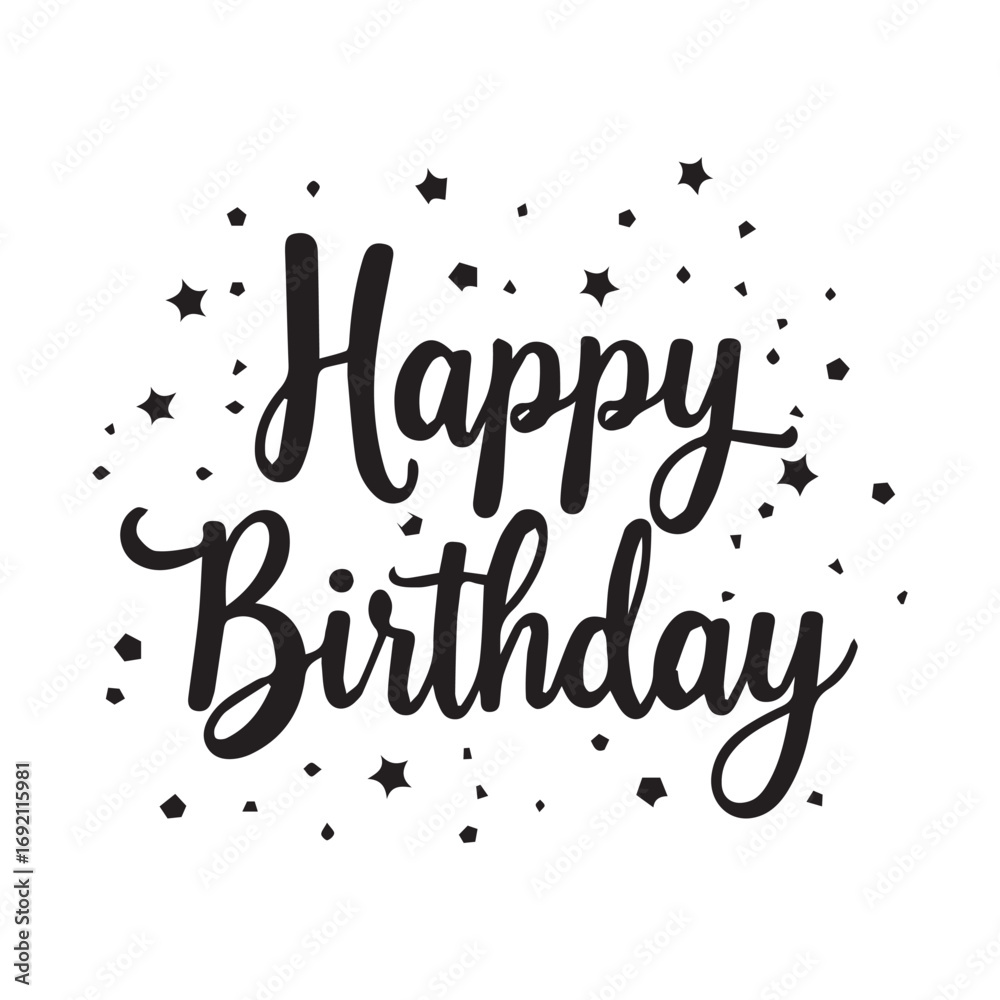 Fototapeta premium happy birthday black