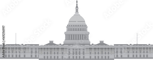Wallpaper Mural Washington DC Capitol Dome Architecture Vector Illustration Torontodigital.ca