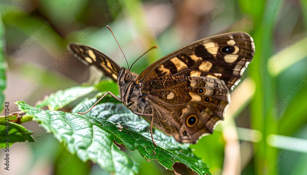 Fototapeta premium Close-up of a butterfly on a leaf