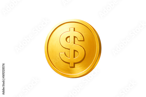 golden dollar sign,
Photorealistic Gold Coin featuring Raised S$ Icon