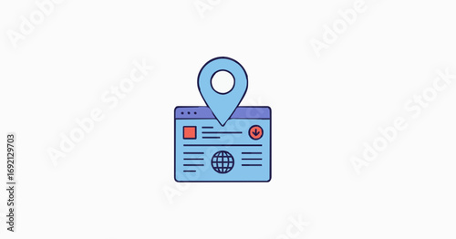 Global and Local Marketing Vector Icon