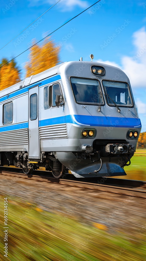 Naklejka premium Red subway train approaching platform in urban station during cloudy day with large windows showcasing city view