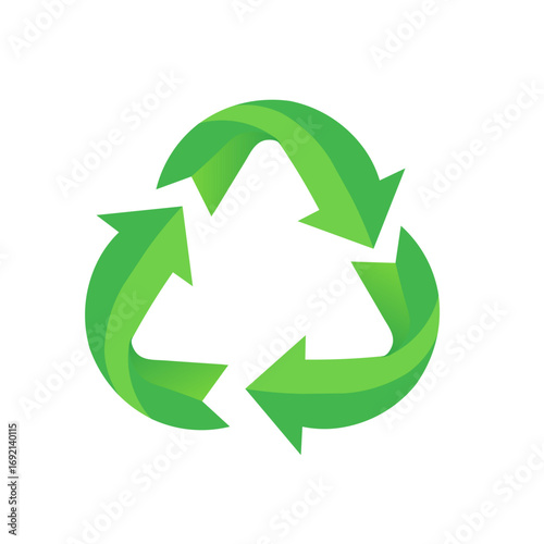 recycle symbol on white background