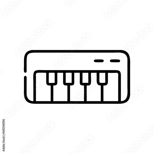 Simple keyboard illustration in black and white design concept  