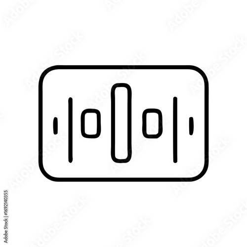 Equalizer icon in minimalist line design on a white background  
