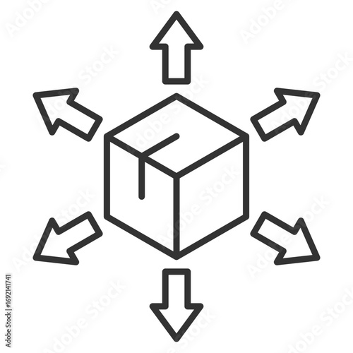Distribution Outline Icon Element For Design