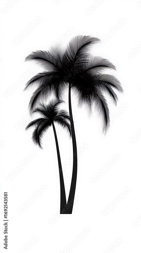 Obraz premium 黒曜のヤシの木陰