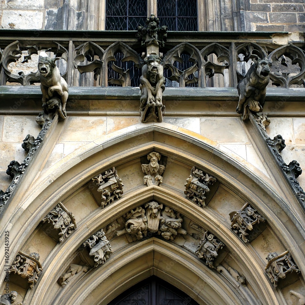 Fototapeta premium Ornate gothic archway detail