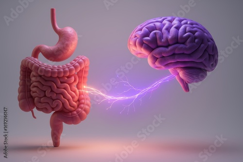 Gut-Brain Connection: An artistic illustration highlighting the crucial link between the human gut and the brain