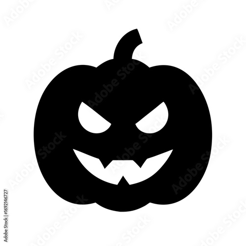 angry pumpkin with scary grin icon vector silhouette
