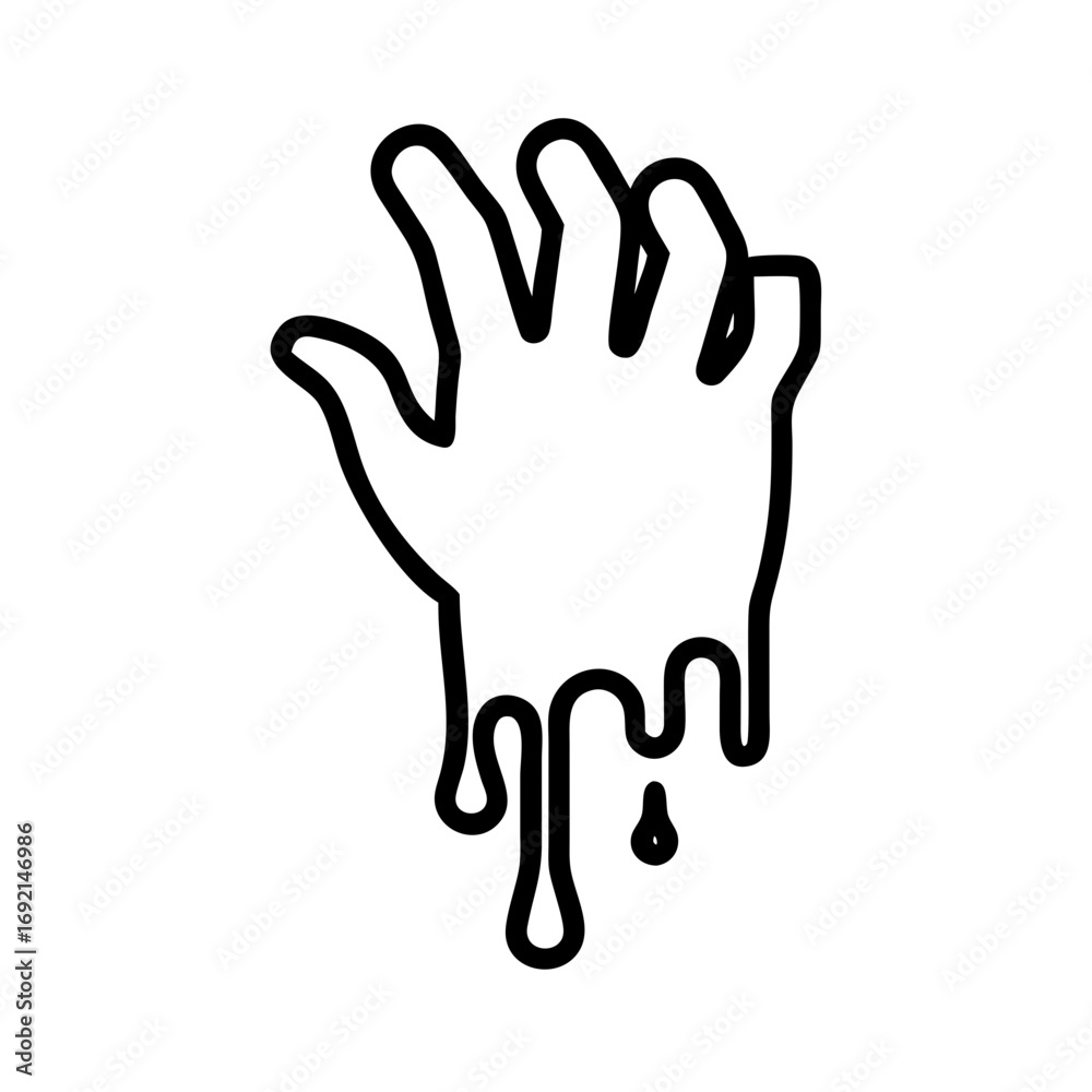 Obraz premium Bloody Hand Claw Marks One Line Art Icon