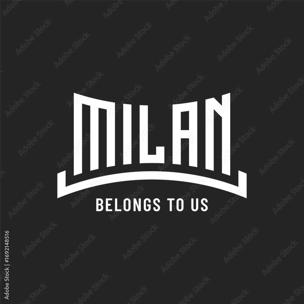 Naklejka premium Milan typography emblem