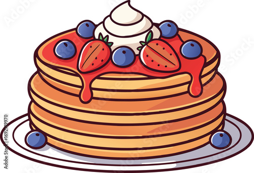 National Pancake Day Celebration Illustration. National Pancake Day Food Artwork. Creative National Pancake Day Design. National Pancake Day Breakfast Illustration. National Pancake Day Dessert Art